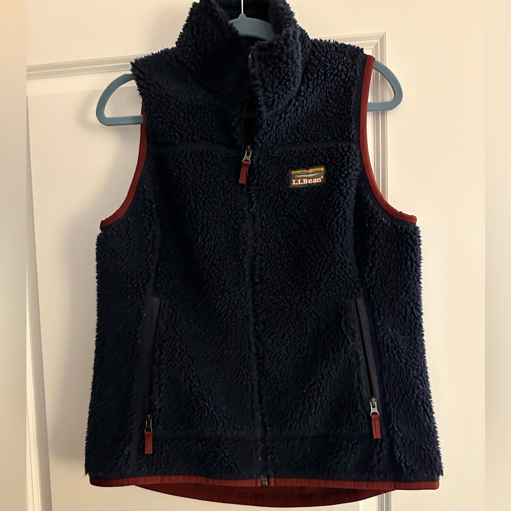 LL Bean Sherpa fleece vest - navy